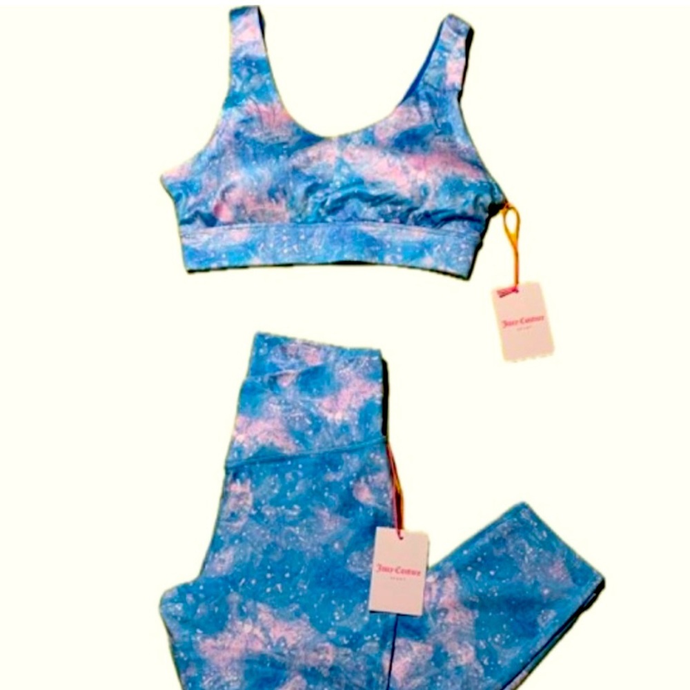 NWT juicy couture sport- aurora print legging & sports bra. size medium
